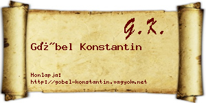Göbel Konstantin névjegykártya